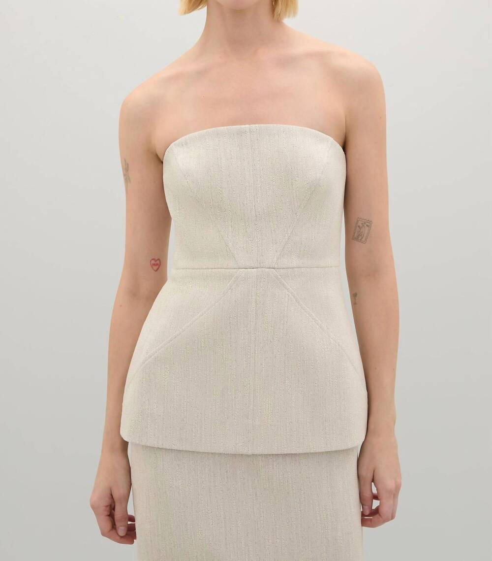 NEW A.EMERY lovett strapless top in bone